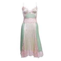 Dolce And Gabbana Green Satin Slip Dress With Lace Detail Size 42 Nwt. Item Features Include A Mint Green Silk Dress With Beige Lace Detailing Throughout, Spaghetti Straps, And Corset Boning. The Recommended Sizing For This Item Is A U.S. Size S/M. Measurements: Bust-15” Waist-13” Length-42”; Measurements Are Displayed As A Courtesy, Please Do Not Solely Rely On Them For Sizing. Inventory Is Measured In The Lay Flat Position. Measurements Are Taken In Inches. Mannequin Is A U.S. Size Xs/S. Inven