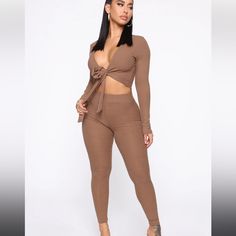 Ribbed Set, Fashion Nova Outfits, Sweater Set, Womens Loungewear, Cropped Top, Tops For Leggings, Rompers Women, Deep V Neck, Women Lingerie