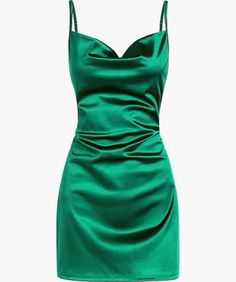 ZAFUL Women's Satin Sleeveless Spaghetti Strap Mini Dress Sexy Slip Cowl Neck Silky Cocktail Party Dresses